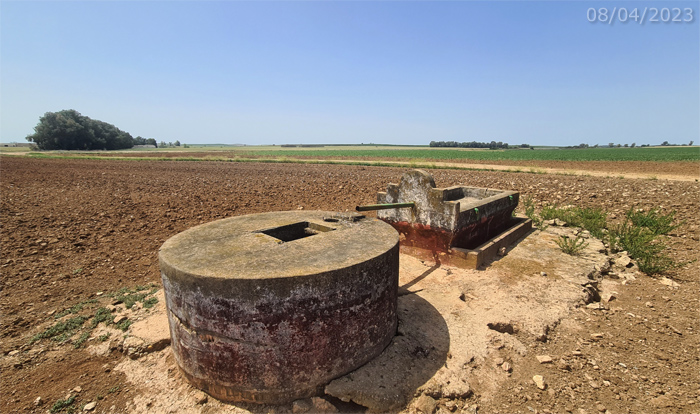 Pozo de La Motilla, vista general en la campiña (A. Ventas, abril 2023)