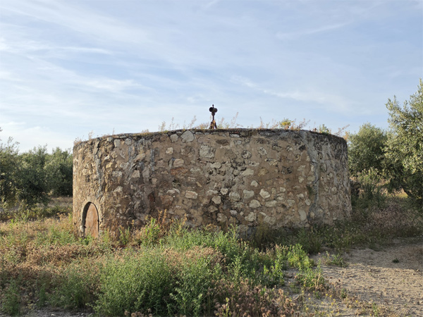 Vista del depósito o estructura de la Noria de Fuensomera (D. Sánchez Garrido, mayo 2023)