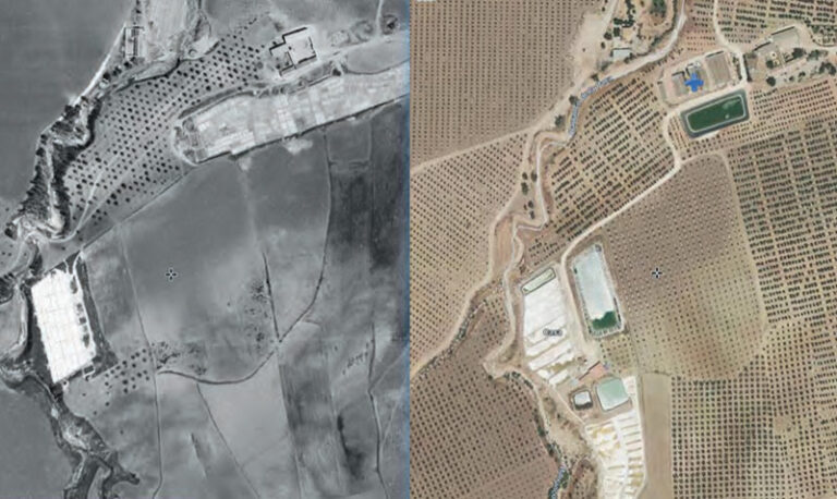 Antiguas salinas del Navazo. Evolución de las salinas Grande, Chica y de Juan Gónzález (Vuelo interministerial, 1976 y Plan Nacional de ortofotografía aérea 2016. I.G.N.